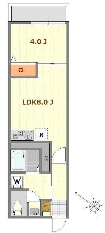 アリビオ上福岡(1LDK/2階)の間取り写真
