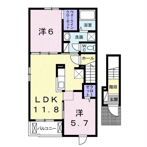 S&Aスクエア (2LDK/2階)の間取り写真