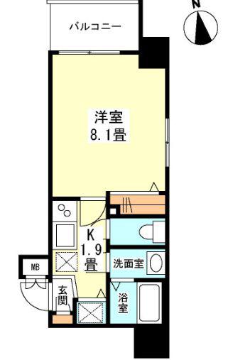ガーラプレイス新宿御苑(1K/12階)の間取り写真