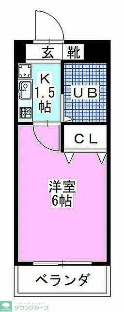シティクレスト津田沼(1K/1階)の間取り写真