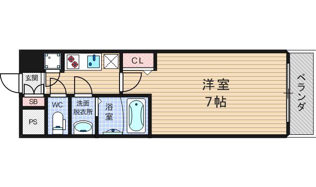 プロシード大阪NB3(1K/6階)の間取り写真