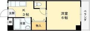 ハイツ南苑荘(1K/2階)の間取り写真