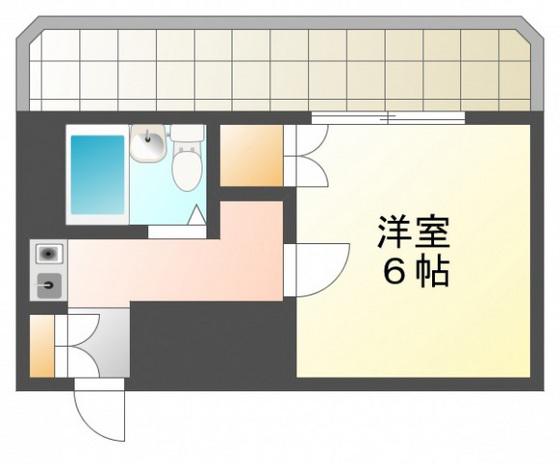 ニューライフ段原(1K/3階)の間取り写真