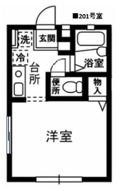フェリーチェ(1K/2階)の間取り写真