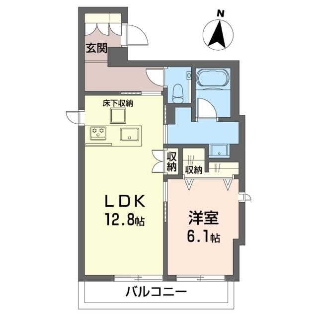 ジェンティーレ金沢文庫(1LDK/1階)の間取り写真