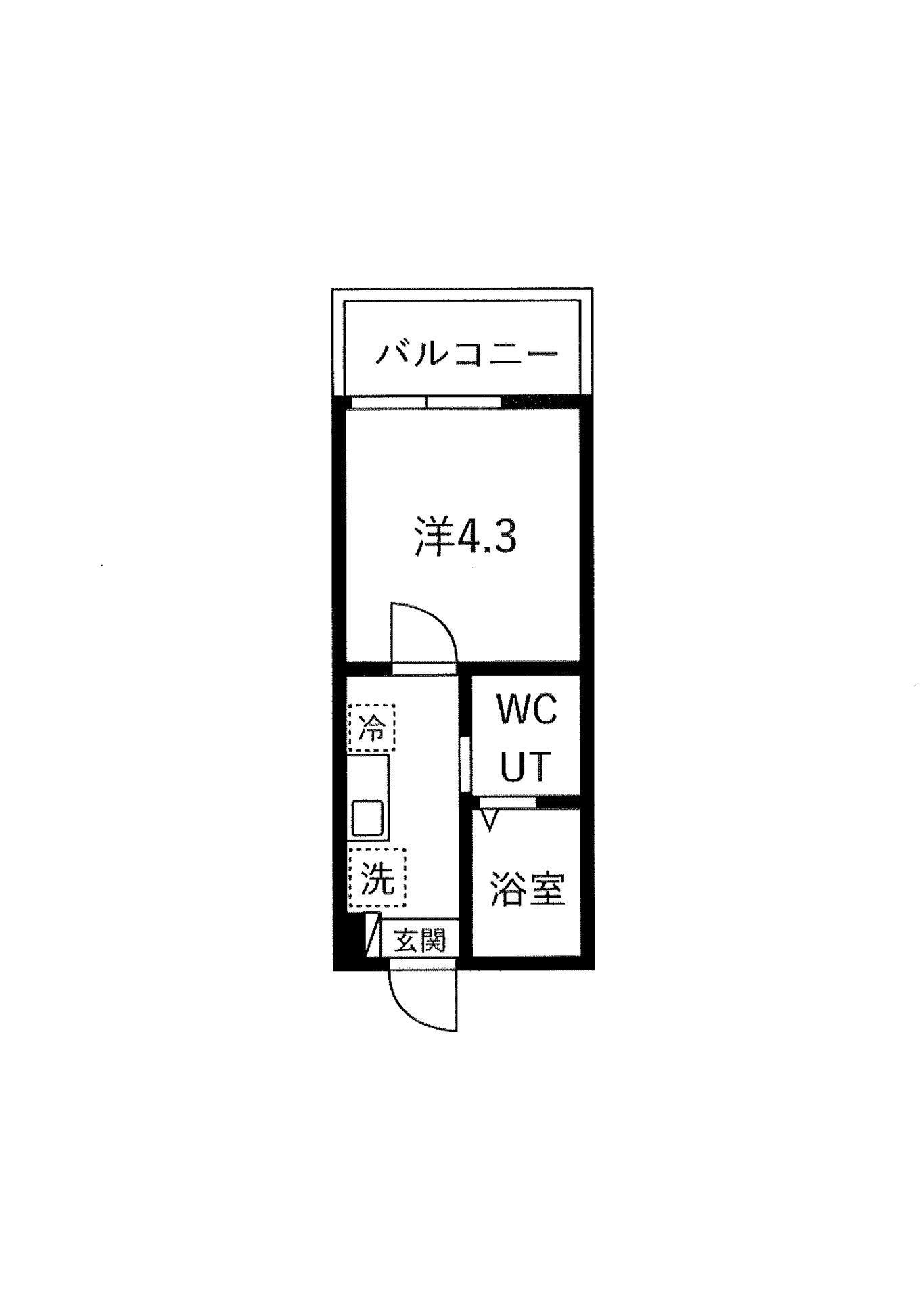 ルサージュ南馬込(1K/1階)の間取り写真