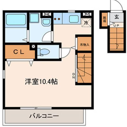 スコルピオーネ(ワンルーム/2階)の間取り写真