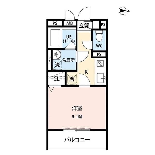ラヴェニール国分寺(1K/1階)の間取り写真