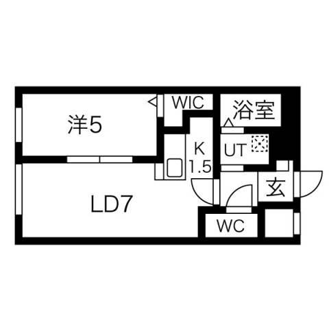 プレシェルト平岸(1LDK/2階)の間取り写真