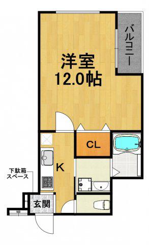 フジパレス南塚口6番館(1K/2階)の間取り写真