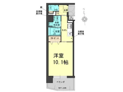 ルネス武富II(1K/7階)の間取り写真