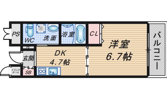 TAKAMATSU REIDENCE(1DK/3階)の間取り写真