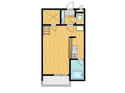 セザンヌ石巻(ワンルーム/1階)の間取り写真