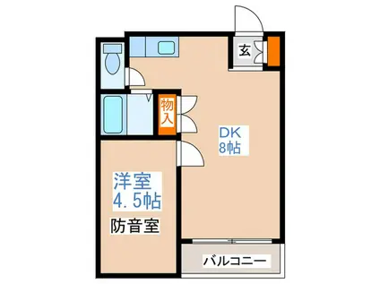 MUSICA SE PIACE(1DK/3階)の間取り写真