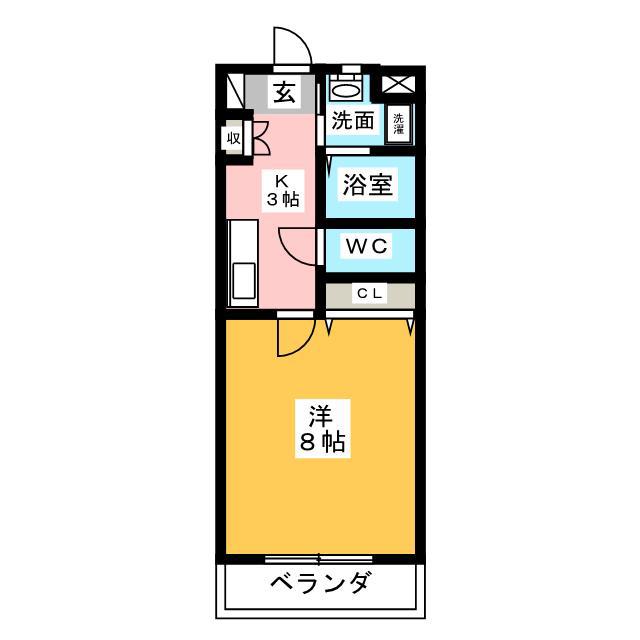 シューフルールVI(1K/3階)の間取り写真