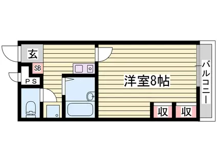 レオパレスHARUII(1K/1階)の間取り写真