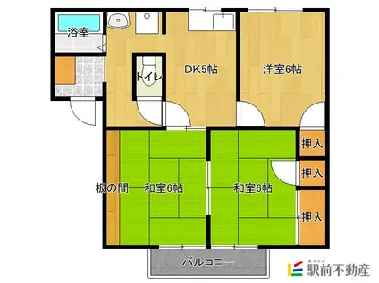 ケイムズハイムIII(3DK/2階)の間取り写真