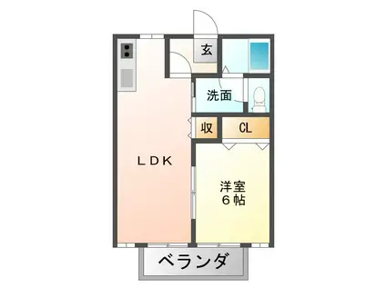パナハイツマロン(1LDK/2階)の間取り写真