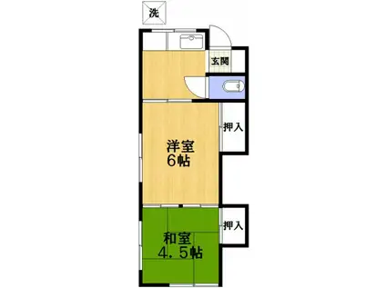 ヒロシ荘(2K/1階)の間取り写真