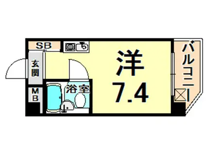 キューブ北武庫之荘Ⅱ(ワンルーム/5階)の間取り写真
