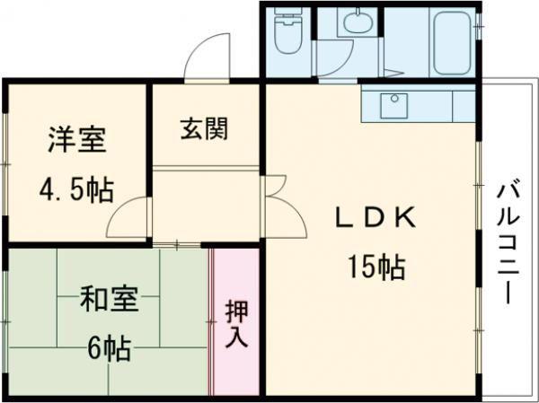 すずらん台コート(2LDK/5階)の間取り写真