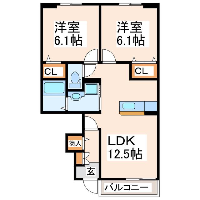 LEGAZONI・II・III(2LDK/1階)の間取り写真