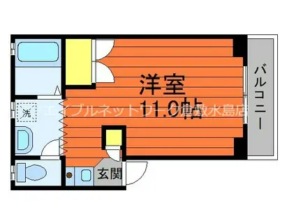 ラスペーユIII(1K/2階)の間取り写真