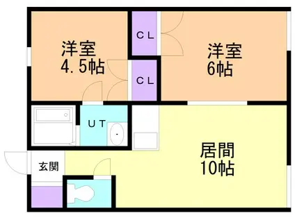 仙石マンション(2LDK/2階)の間取り写真
