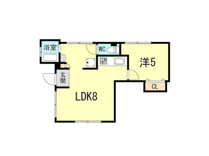 藤マンション(1LDK/3階)の間取り写真