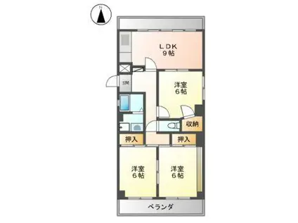 エスポワール大成(3DK/6階)の間取り写真