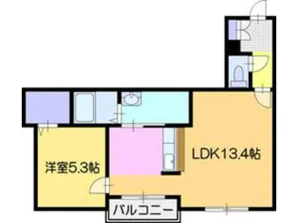 CURME BELT(1LDK/1階)の間取り写真