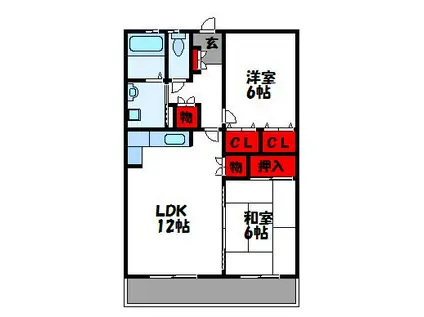 VIVANT宗像(2LDK/4階)の間取り写真