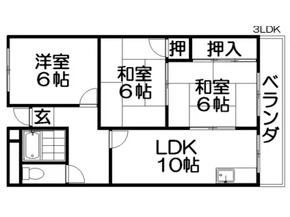 家具町ハイツ(3LDK/7階)の間取り写真