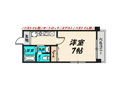 ドゥエリング成育(1K/5階)の間取り写真