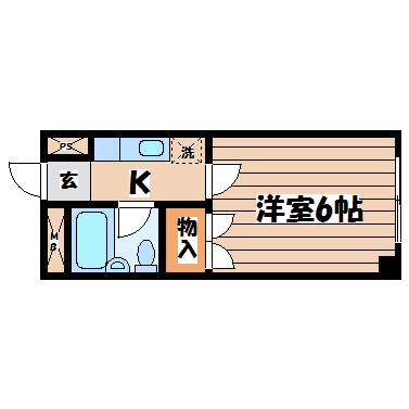 ロフティ銀杏町(1K/1階)の間取り写真