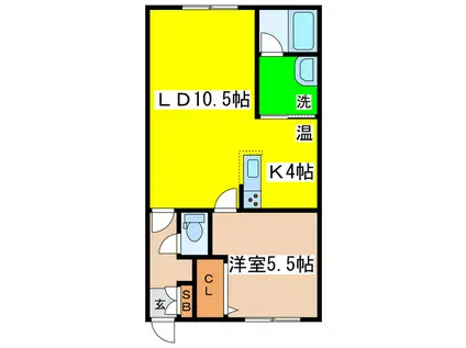 メゾンアルテシア(1LDK/1階)の間取り写真