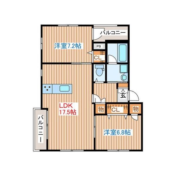 THE ROOM(2LDK/1階)の間取り写真