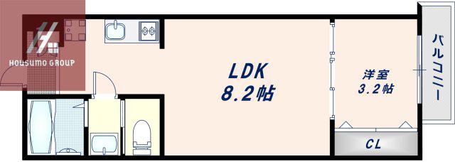 CASA南巽ウエスト(1LDK/2階)の間取り写真