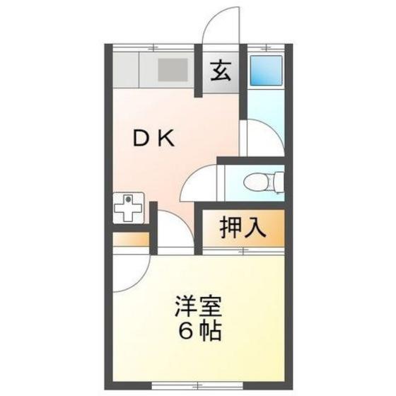 多田コーポ第2(1DK/1階)の間取り写真