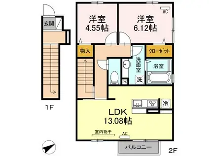 エトワール(2LDK/2階)の間取り写真