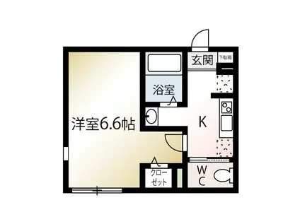 MQUARTO若葉I(1K/3階)の間取り写真