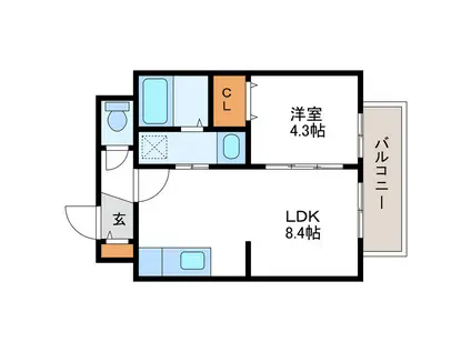 PRIME URBAN北11条 プライムアーバン北11条(1LDK/7階)の間取り写真