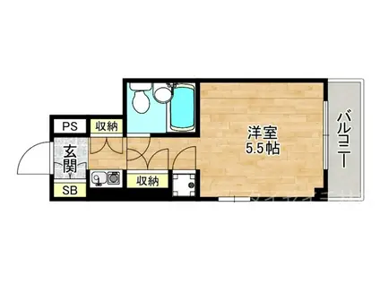 ベルメゾン朝潮橋(ワンルーム/3階)の間取り写真