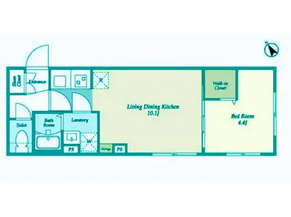 ウェルスクエアイズム武蔵小山Ⅲ(1LDK/4階)の間取り写真