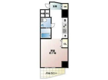 T-CASTLE西新井(ワンルーム/8階)の間取り写真