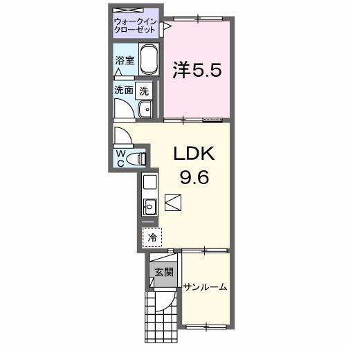 グレース大清水II(1LDK/1階)の間取り写真