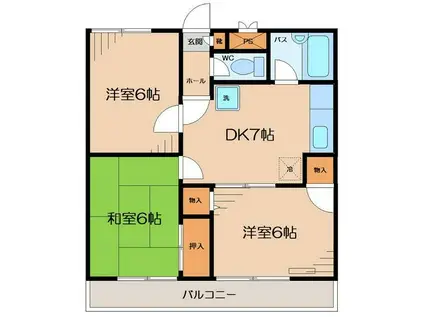 石垣ハイツ(3DK/3階)の間取り写真