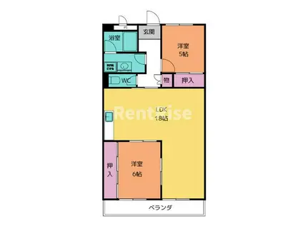 ヤマイチマンション(2LDK/3階)の間取り写真