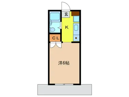 モンパレス小山5号棟(ワンルーム/1階)の間取り写真