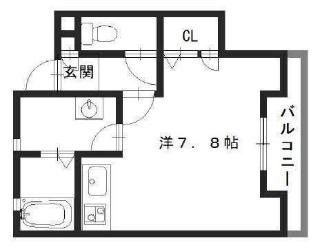ルシエール神屋町(ワンルーム/1階)の間取り写真